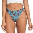 thumbnail image 1 of lobsters anchor starfish blue Thongs for Women - No Show Seamless Womens Thongs Underwear, Stretch G String Thongs for Women, Ladies Breathable Sexy Thong Bikini Panties Briefs, 1 of 6