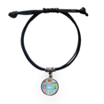 thumbnail image 1 of local japanese travelling culture bracelet leather wristband black jewelry, 1 of 4
