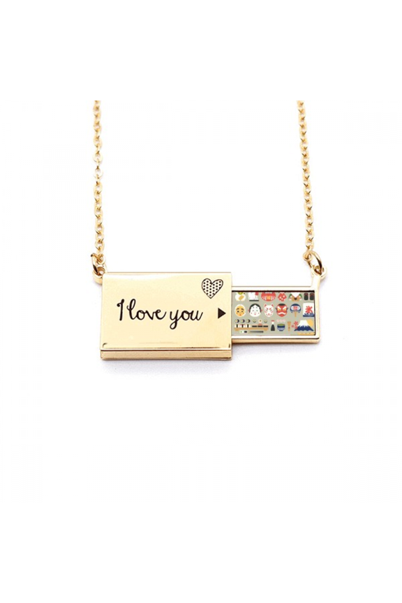 local japanese well known stuff letter envelope necklace pendant jewelry