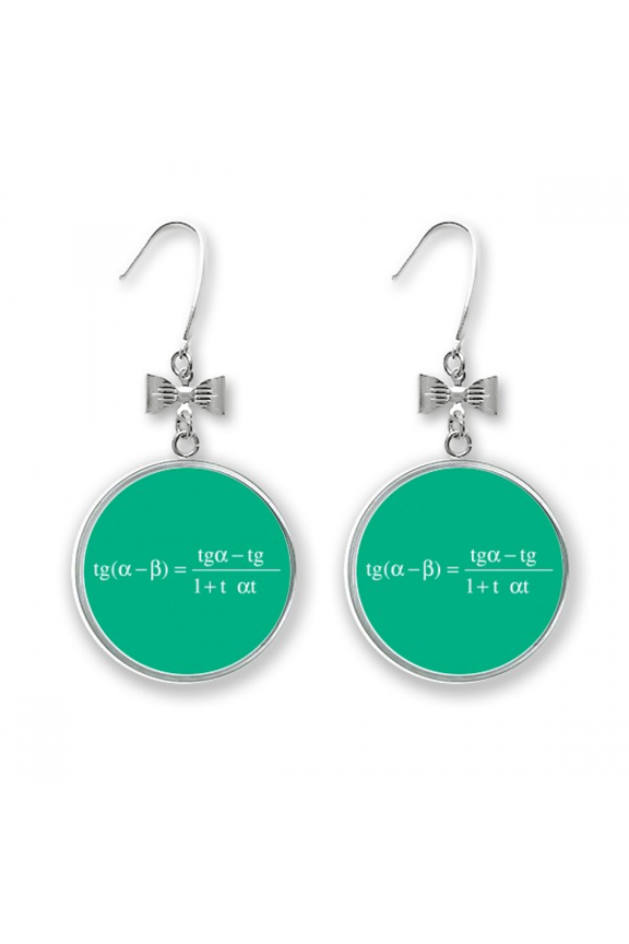 logarithc calculation mathematical formulas bow earrings drop stud pierced hook