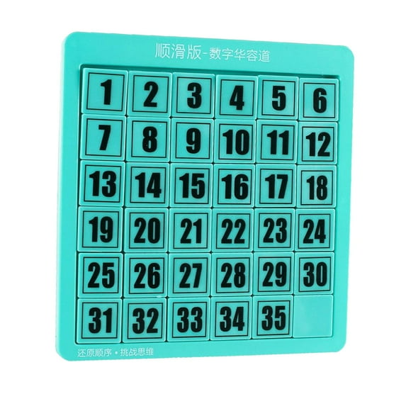 logical Puzzle Digital Puzzles Toys, Sliding Block ,Numbers Puzzle ,Number Slide Green 35 cubes