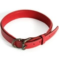 thumbnail image 1 of logical leather padded dog collar - best full grain heavy duty genuine leather collar - red - extra large, 1 of 3