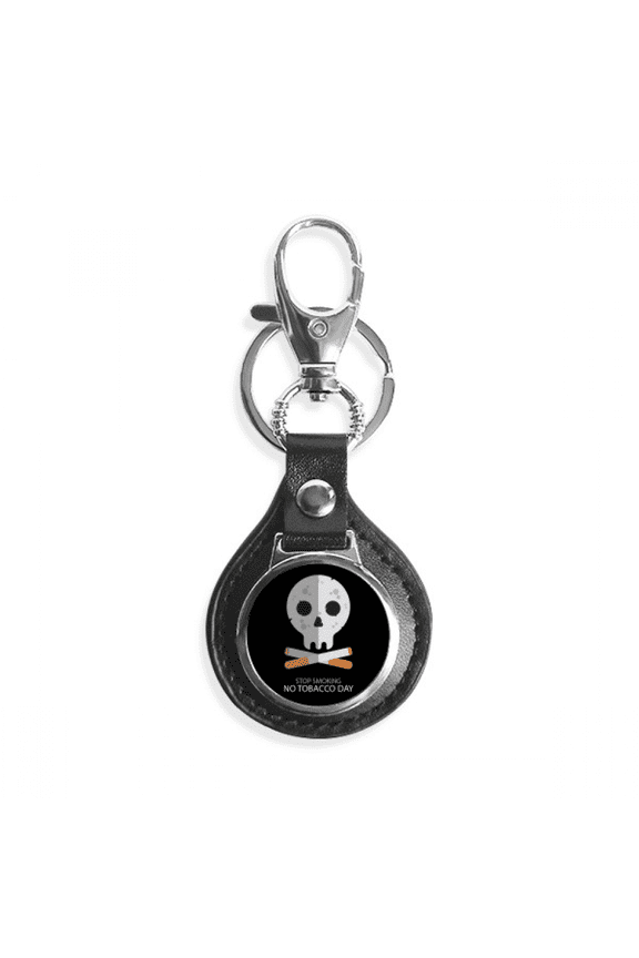 logo cartoon l stop smoking key link chain keyholder finder hook metal