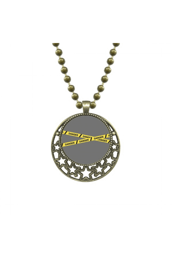 logo danger line art deco fashion pendant star necklmoon chain jewelry