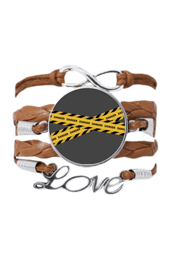 logo danger warning art deco fashion bracelet chain ornament wristband