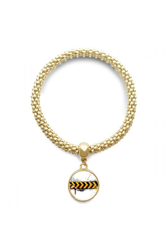 logo long black and yellow strips en chain bracelet pendant jewelry hand ornament