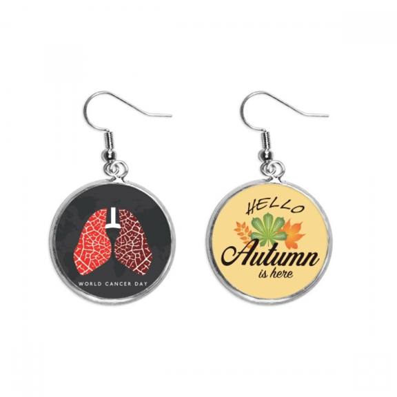 logo lung pattern world cancer day earring dangle autumn earring jewelry