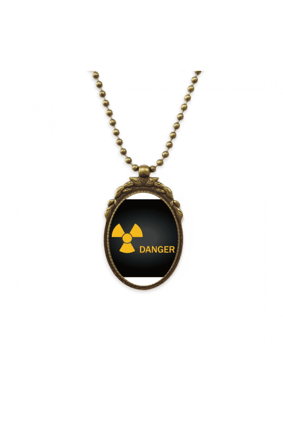 logo radioactive substances warning antique necklace vintage bead pendant keychain