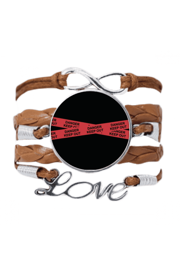 logo red danger line keep out bracelet chain ornament wristband