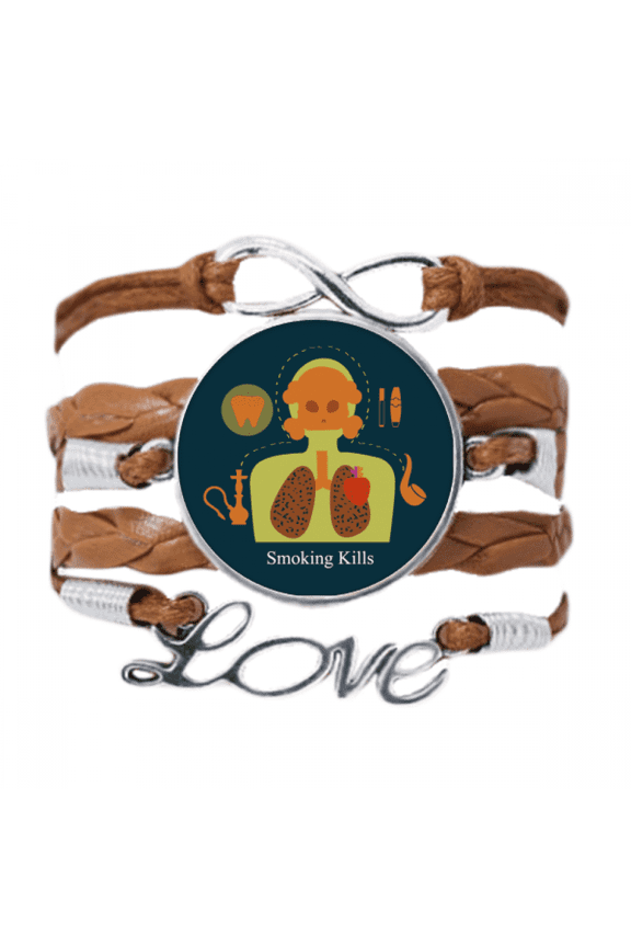 logo smoking kills art deco fashion bracelet chain ornament wristband