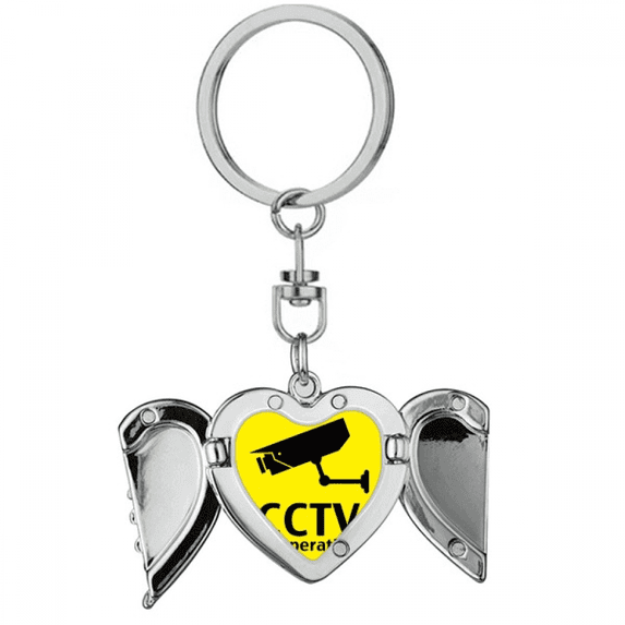 logo under monito art deco fashion heart angel wing key chain holder