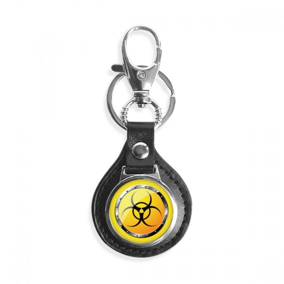logo yellow background hazardous substance key link chain keyholder finder hook metal