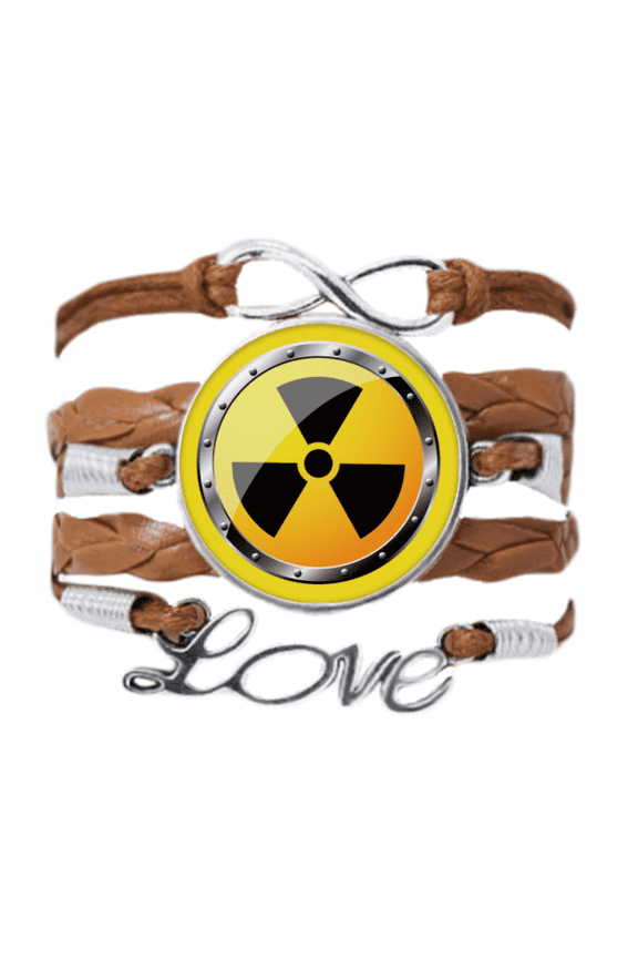 logo yellow background radioactive substances warning bracelet chain ornament wristband