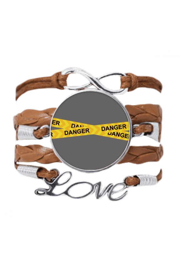 logo yellow danger line art deco fashion bracelet chain ornament wristband