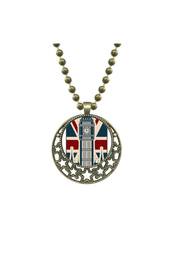london big ben union jack united kingdom uk pendant star necklmoon chain jewelry