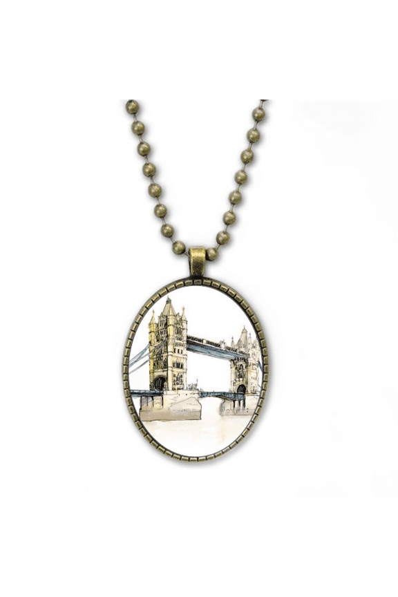 london bridge in london england necklace vintage chain bead pendant jewelry collection