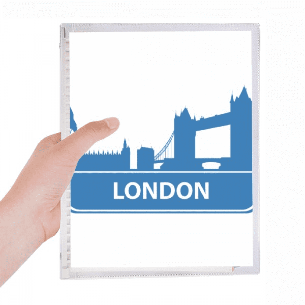 london england blue landmark pattern notebook loose diary refillable ...