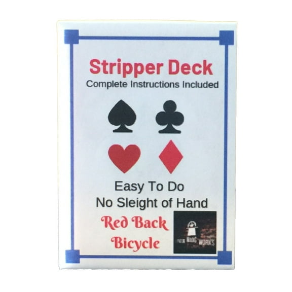 London Magic Works Stripper Deck (Red or Blue) Includes 100 Plus Tricks- Classic Card Tricks That Are Sure to Amaze