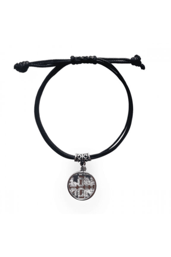 london uk england the union jack flag mark bracelet leather wristband black jewelry