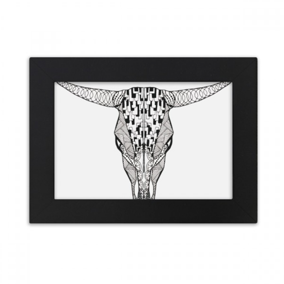long fcow animal portrait sketch desktop photo frame ornaments picture art painting