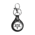 thumbnail image 1 of long horns antelope animal portrait sketch key link chain keyholder finder hook metal, 1 of 3