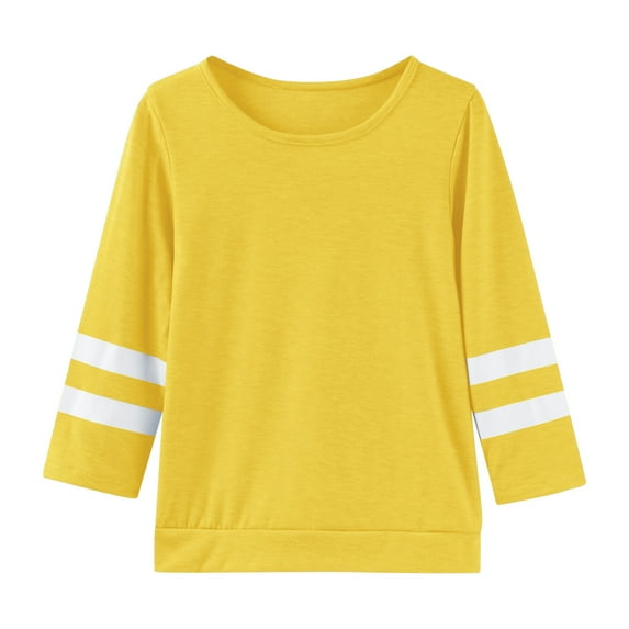 long sleeve shirts for girls 10-12 Kids Toddler Baby Girls Letter Print Long Sleeve Fall Winter Warm Tops Clothes Back to School Z0H-Yellow, XXL