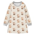 thumbnail image 1 of long-sleeved dress Monkey A-line dress with ribbed cuffs Soft and comfortable, 1 of 6