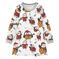 thumbnail image 1 of long-sleeved dress Penguins and Guitar A-line dress with ribbed cuffs Soft and comfortable, 1 of 6