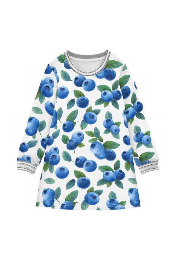 long-sleeved dress Vector Illustr A-line dress with ribbed cuffs Soft and comfortable