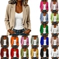 thumbnail image 1 of longantii Casual Blazers for Women Long Sleeve Collared Jackets Classy Button Front Office Suit Spring Fall Outfit with Pockets Yellow XL, 1 of 5