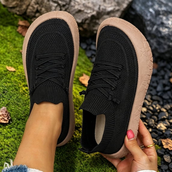 longantii Barefoot Shoes Women, Breathable Knit Mesh, Walking Sneakers, Casual Outdoor Style, Wide Toe Box, Casual Shoes, Zero‑Drop Sole, Lightweight Daily Athletic Footwear