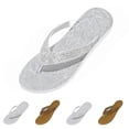thumbnail image 1 of longantii Beach Slippers for Women Summer Fancy Style Flip Flops Rhinestone Open Toe Slippers Bling-Bling Flat Slides Bling-Bling Flat Beach Flip Flops Silver, 1 of 7