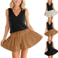 thumbnail image 1 of longantii Flowy Shorts,Lightweight Stretch Comfy Flowy Shorts for Women Ruffles Culottes Bloomease Skort Khaki 3XL, 1 of 8