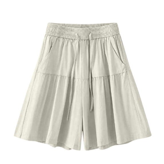 longantii Flowy Shorts, Women's Lightweight Stretch Comfy Flowy Shorts Beige 2XL