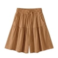 thumbnail image 1 of longantii Flowy Shorts, Women's Lightweight Stretch Comfy Flowy Shorts Khaki 3XL, 1 of 8