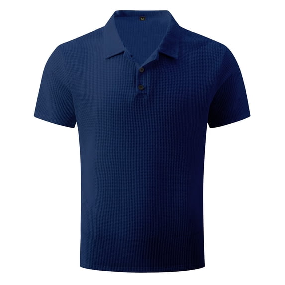 longantii Breeze Polo Shirts for Men Beer Belly Wearbreeze Collared Textured Shirt Stretchy Quick Dry Casual Short Sleeve Golf T-Shirts Navy 3XL