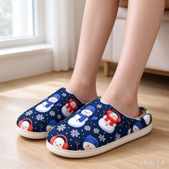 longantii Christmas Fuzzy Slippers Unisex Adorable Memory Foam Home ...