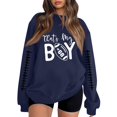 thumbnail image 1 of longantii Crewneck Sweatshirts for Women Long Sleeve Game Day Unisex Tops Loose Fit Football Print Apparel Lightweight Fall Spring Vacation Clothing Blue S, 1 of 3