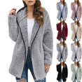 thumbnail image 1 of longantii Fleece Jackets for Women Hooded Full Zip Sherpa Cardigan Fuzzy Plush Outerwear Long Sleeve Mid-Length Coat with Pockets Trendy Warm Cozy Fall Winter Outfits, 1 of 4