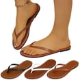 thumbnail image 1 of longantii Flip Flops for Women Comfortable Flat Thong Sandals For Beach Casual Outdoor Spring Summer 2026, Ladies Rubber Toe Flip Flops Brown, 1 of 7