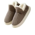 thumbnail image 1 of longantii Fluffy Slipper Booties Women Men,Plush Fuzzy Slippers Warm Fuzzy Comfy House Anti-Slip Thick Sole Winter Slipper(Coffee), 1 of 6