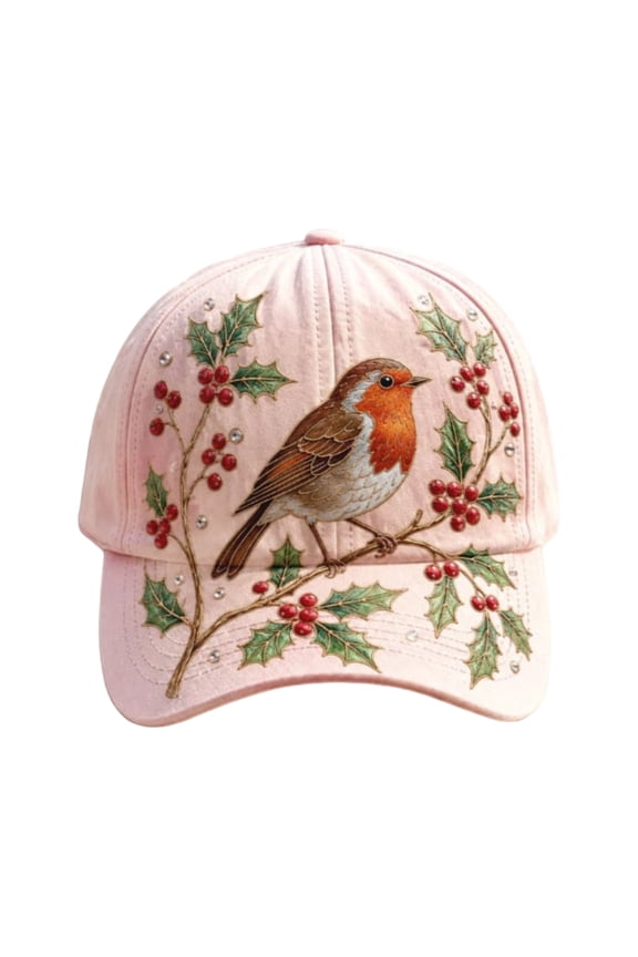 Garden Morning Baseball Cap,Adjustable Hummingbird Flowers Baseball Hat,Vintage Floral Printing Baseball Caps(G)