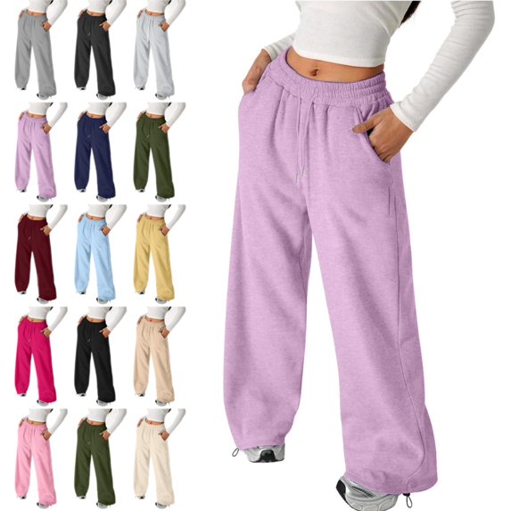 longantii Girls Baggy Sweat Pants Loose Fit Straight Leg Drawstring Waist with Side Pockets Youth Streetwear Jogger Trousers