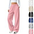 thumbnail image 1 of longantii Girls Sweatpants Casual Wide Leg Lounge Pants High Waisted Drawstring Baggy Joggers Oversized Loose Soft Track Trousers Girls Sweat Pants for School with Pockets, 1 of 1