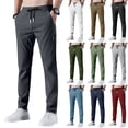 thumbnail image 1 of longantii Golf Pants Men Quick Dry Breathable Pants Stretch Elastic Waist Drawstring Active Hiking Trousers with Pockets Dark Blue 3XL, 1 of 5