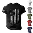 thumbnail image 1 of longantii Men's 250th Anniversary USA Shirt American Flag Patriotic T-Shirts Short Sleeve 4th of July Crewneck Summer Workout Tops Army Green XL, 1 of 4