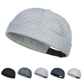 thumbnail image 1 of longantii Men’s Breathable Brimless Docker Hat, Adjustable Lightweight Mesh Skull Cap for Summer Outdoor Wear(Light Gray), 1 of 7