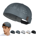 thumbnail image 1 of longantii Men's Breathable Brimless Hat, Summer Style Mesh Tang Beanie, Adjustable Large-Mesh Skullcap for Men and Women(Dark Gray), 1 of 7