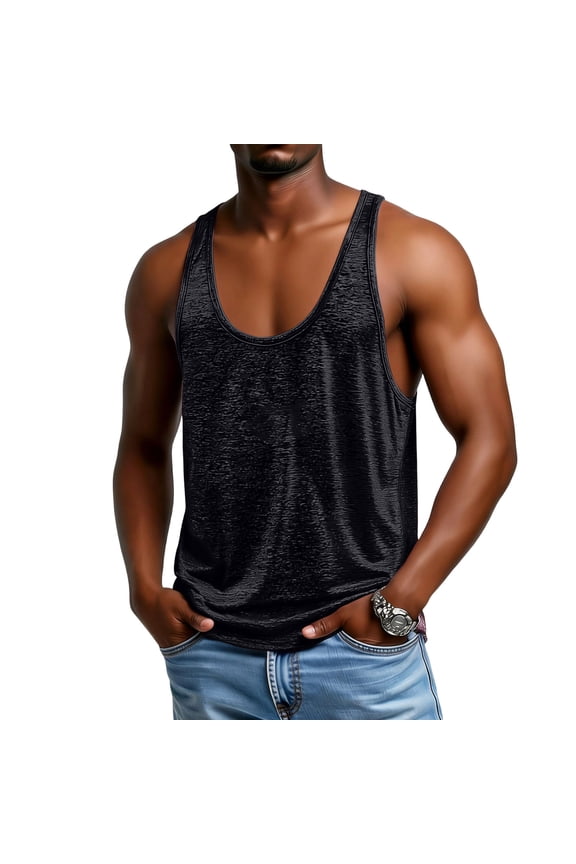 Men's Gym Stringer Tank Tops Bodybuilding Y-Back Shirts Quick dry Low cut