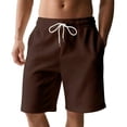 thumbnail image 1 of longantii Mens Shorts Classic Fit Elastic Waist Drawstring Shorts Comfortable Athletic Knee Length Short Trousers with Pockets 2026 Summer Workout Gym Training Outdoor Shorts Coffee M, 1 of 3